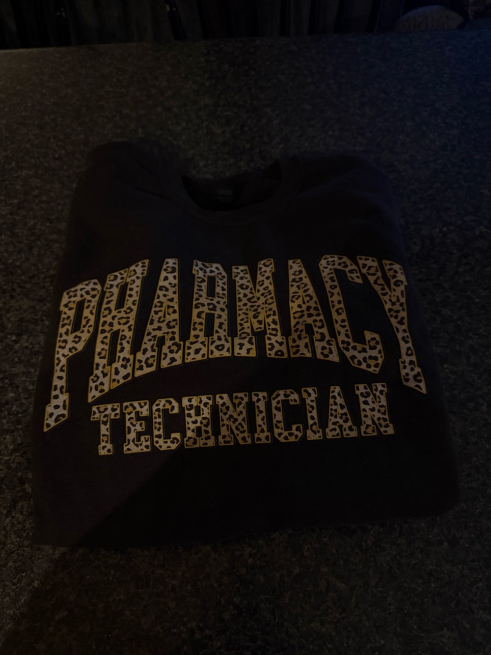 Pharmacy Technician Leopard Print Crewneck brown